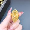Anel dourado fosco feminino de longa duração não desbota nicho design de ponta abertura exagerada cobre puro imitação de ouro acessórios novos produtos