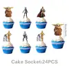 Nuevos Suministros para Fiesta Temática de Star Wars Platos de Papel Desechables, Vasos de Papel, Servilletas de Papel, Manteles y Juegos de Decoración con Banderines