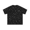 Camiseta de Manga Corta con Estampado Completo de Estrellas Estilo Callejero Americano para Mujer Verano 2026 Estilo Holgado y Relajado Top Coreano Chic de Manga Media