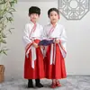 Hanfu para Meninos, Traje Tradicional Chinês, Roupa de Estudioso em Estilo Antigo, Clássico dos Três Caracteres, Regras do Discípulo, Roupa para Apresentação Infantil, Alunos do Ensino Fundamental