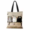 Nueva bolsa de lona de dibujos animados transfronteriza, gran capacidad, bolsa de almacenamiento ecológica para estudiantes, disponible para pedido personalizado y venta al por mayor