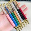 Bolígrafo de cristal de Donghai con grava, bolígrafo para escribir para estudiantes, bolígrafo de metal DIY, suministros diarios de oficina al por mayor