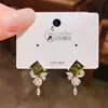 Pendientes de Botón Florales Geométricos Microincrustados de Moda 2026 para Mujer, Estilo Minimalista Fresco, Pendientes de Diseño Único