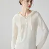 Suéter de Cachemira 2026 Otoño/Invierno Nuevo para Mujer de Manga Larga Botonado Camisa Base Suéter Jersey Elegante Holgado Adelgazante