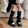 AMUSIVE otoño e invierno grueso cálido negro tejido metal estándar calcetines calcetines en el tubo manga de pierna calcetines de pantorrilla delgados