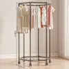 Estante de almacenamiento hexagonal transfronterizo, estante móvil giratorio de múltiples capas para uso en el hogar, balcón y dormitorio, adecuado para colgar ropa y secar la colada
