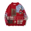 Suéter Jacquard Mesclado Masculino Urso de Natal Árvore de Natal Preguiçoso Outono e Inverno Suéter Fábrica Transfronteiriça Atacado