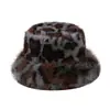 Otoño Invierno 2026 Nuevo Sombrero de Piel para Mujer Estilo Europeo Americano Piel Sintética de Zorro Piel de Visón Patchwork Felpa Estampado de Leopardo Sombrero de Pescador Transfronterizo