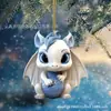 Porcelana azul y blanca transfronteriza, dragón colorido, bebé, colgante para árbol de Navidad, lindo dragón de dibujos animados, acrílico plano, decoraciones de Navidad