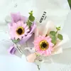 Buquê de Flor de Sabão Girassol Presente de Aniversário Acessórios para Caixa de Presente com Girassol Único Mini Buquê Personalização