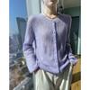 Suéter de Punto Nuevo para Mujer con Cuello Redondo y Diseño Hueco en Seda de Mora y Cachemira Estilo Coreano con Cárdigan de Punto Holgado