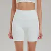 Pantalones cortos de cintura alta cruzados para mujer, tacto nude, elásticos, realzan glúteos, abdomen, bolsillo trasero, shorts de yoga y fitness, pantalones deportivos