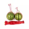 Bolsa de red de plástico roja engrosada con cuerda para colgar sandías en invernaderos, adecuada para melón cantalupo