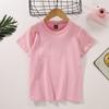 Camiseta Infantil de Color Sólido Manga Corta Logo Personalizado Grupo Escolar Kindergarten Uniforme de Algodón Puro Camisa Cultural Estilo K
