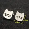 Novos Mini Enfeites de Animais de Desenho Animado em Aço Inoxidável Gato Fofo Rena de Natal Cobra Abelha Brincos Piercing Atacado
