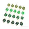 Trevo da Sorte Verde Popular Liga de Zinco Esmalte Acessórios Pingentes para Joias DIY Brincos e Acessórios de Orelha Feitos à Mão