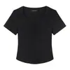 Precio Real de IA # Camiseta de manga corta con cuello redondo bajo para mujer, nuevo modelo primavera 2026, algodón puro, top corto dulce y picante