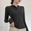 Camiseta de Manga Larga para Mujer con Cuello Henry, Cuello de Botones, Corte Ajustado, Cuello Semiabierto, Color Sólido, Top Ligero y Cálido para Otoño e Invierno
