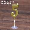 Vela digital galvanizada en oro Tuhao con forma de pastel decorativo para hornear, caja transparente, embalaje independiente, tarjeta de feliz cumpleaños