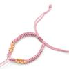 Pulseira semiacabada de nó flor de pêssego tecida à mão pulseira diy corda de mão não tecida pulseira transferível fivela da paz joia de prata
