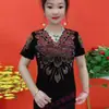 Camiseta Base Colorida com Strass, Decote V, Manga Curta, Tecido Elástico de Seda Gelada, Novo Estilo de Verão, Moda Versátil Plus Size para Mães