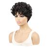 Peluca de rollo pequeño para damas de comercio exterior, tocado de pelo corto africano rizado para mujeres, tocado de pelo corto con microrollos de fibra química, venta al por mayor