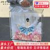 Vestido de Novia Creativo de San Valentín Princesa Floral Tarjeta Florería Caja de Acrílico para Flores Material para Envolver Flores Tarjeta para Ramo de Flores