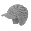 Comércio Exterior Inverno Boné de Lã Quente com Aba de Pato para Proteção de Orelha Masculino ao Ar Livre à Prova de Frio Forrado com Lã Espessado Quente Gorro de Tricô Estudantil