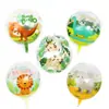Globos Transparentes 4D de Animales del Bosque de 22 pulgadas, Globos de Helio con Forma de Dinosaurio, Decoración para Fiesta de Cumpleaños Infantil con Tema Salvaje