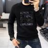 Fábrica de origem uma geração de homens impressos primavera e outono pullover ajuste fino top maré base camisa dentro e fora usar coletes