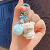 Chaveiro de Gato com Laço 3D Flocado Fofo, Pingente Super Adorável para Bolsa de Menina, Presente para Namorada ou Melhor Amiga