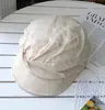 Gorra Octogonal de Lino Estilo Japonés para Mujer, Boina Transpirable de Otoño, Adelgazante, Atuendo de Viaje para Sichuan, Sombrero Marrón