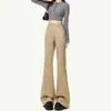 Jeans Acampanados Color Caqui para Mujer, Novedad Primavera 2026 de Cintura Alta, Modernos, Versátiles, Casuales, Ajustados, de Boca de Campana