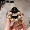 Elegante Pinza Redonda para el Cabello de Perlas Color Champagne para Mujer, Estilo Nuevo con Pedrería, Pinza para Cola de Caballo Alta, Accesorio Versátil para el Cabello Estilo Coreano para Media Recogida