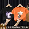 Camiseta de Manga Corta para Niña 2025 Verano Nuevo Elegante Estampada Algodón Holgada Casual Versátil Superior Moderno
