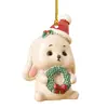 Adornos de Navidad Colgantes Animales Lindos Acrílico Decoraciones Planas Mini Árbol de Navidad Colgantes Dibujos Animados