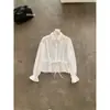 Liquidación, Sin Devoluciones ni Cambios: Blusa de Manga Larga Versátil con Lazo al Cuello y Ceñidor en la Cintura, Estilo Francés Suave y Elegante para Mujer R90626