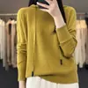 Sudadera con capucha de color liso, estilo pit, de lana peinada, manga larga, casual, para ir al trabajo, primavera y verano, fina, para mujer, sudadera de punto, prenda exterior