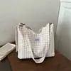 Bolsa de Compras de Hombro Único a Cuadros Dulces Perezosas Estilo Coreano Ins Nueva Bolsa Chaleco Casual para Viajero Primavera/Verano 2026