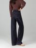 Calça Clássica de Perna Larga Estreita para Mulheres, Novo Estilo Outono, Azul Denim, Cintura Alta, Emagrecedora, Estilo Simples, Calça Branca Três Provas