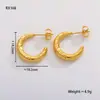 Pendientes Retro de Acero de Titanio Transfronterizos que no se Desvanecen, Pendientes de Lujo Ligero de Moda de Gama Alta para Mujer, Pendientes de Textura Geométrica Estilo Europeo y Americano