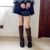 Meias furadas Millennium y2k cor sólida agulha ondulação pilha meias subcultura japonesa JK leg cover fabricantes lote
