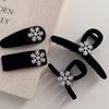 Floco de neve de inverno veludo preto elegante all-match headband outono e inverno acessórios para cabelo grampo de cabelo grampo de cabelo BB clipe textura novo