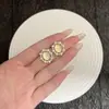Pendientes de botón florales de piedra ojo de gato y perla estilo francés, suaves y frescos, estilo corte vintage, elegantes y dulces, pendientes versátiles para el día a día