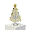 Árbol de Navidad de Vidrio Soplado a Mano de 8.5 cm Zibo Manualidades de Vidrio Árbol de Navidad Giratorio Jingdezhen