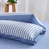 Fronha Simples Listrada Tricô Algodão Fronha Única Algodão Jersey Algodão Puro Par de Fronhas Venda Direta