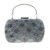 Bolsa de Noite de Renda com Miçangas Brilhantes PU Bolsa de Mão Feminina Comércio Exterior Simples Couro Quadrada Caixa Rígida Corrente Bolsa Feminina