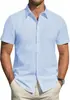 Camisas al por mayor de fabricante Verano Juvenil Casual de negocios Color liso Cárdigan simple Delgado de manga corta Ropa formal profesional