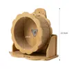 Roda de Corrida Silenciosa para Hamster Urso Dourado Transfronteiriça com Suporte, Brinquedo Decorativo para Alívio do Tédio, Várias Especificações, Roda de Corrida de Bambu