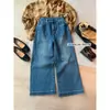 /YOUMO Jeans de pierna ancha elegantes versátiles adelgazantes de estiramiento en cuatro direcciones de lujo ligero 39057